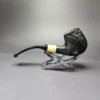 MBSD Briars by Piero Vitale Sandblasted Brandy w/ Olivewood Briar Pipe, New - Image 5