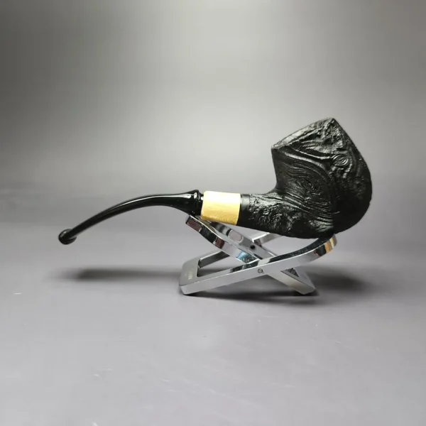 MBSD Briars by Piero Vitale Sandblasted Brandy w/ Olivewood Briar Pipe, New - Image 5