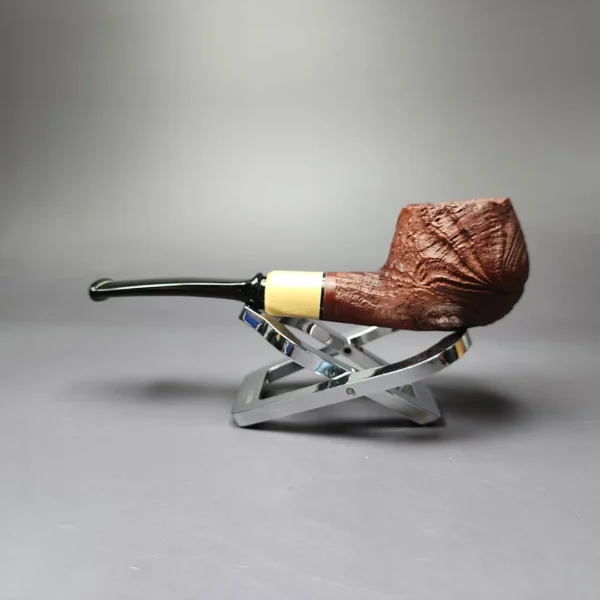 MBSD Briars by Piero Vitale Vintage Sandblasted Author w/ Boxwood Briar Pipe, New - Image 5