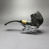 MBSD Briars by Piero Vitale Sandblasted Brandy w/ Zebrawood Briar Pipe, New - Image 5