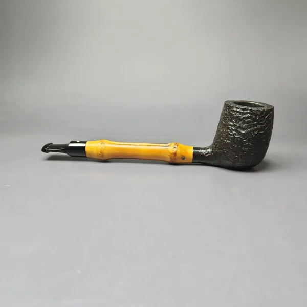 Dunhill 2012 Shell Briar 4103 Sandblasted Billiard w/ Bamboo Estate Briar Pipe, English Estates - Image 5
