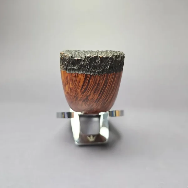 WO Larsen Partially Rusticated Panel Dublin Estate Briar Pipe, Unsmoked - Image 5