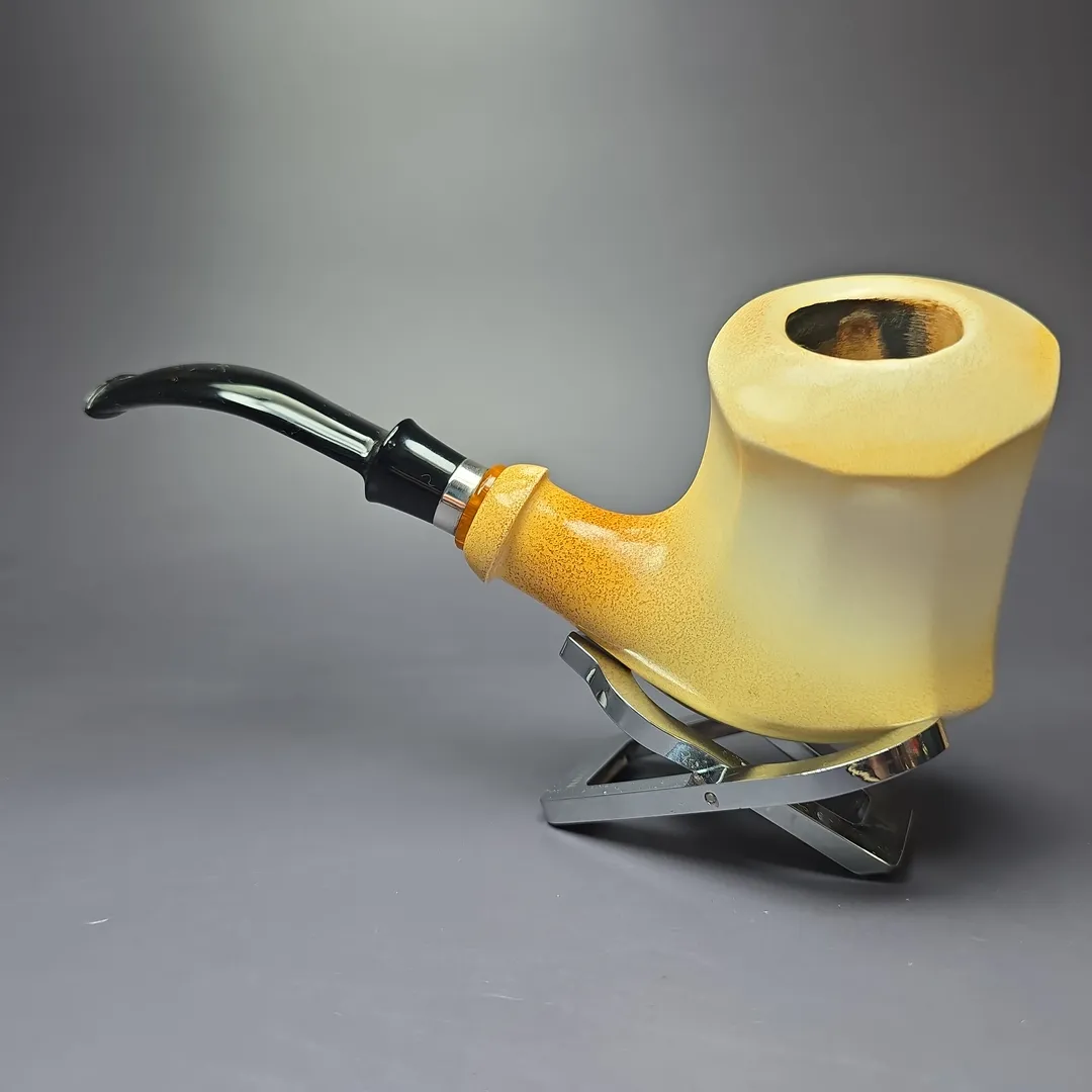 IMP Magnum Smooth Freehand w/ Silver Estate Block Meerschaum Pipe - Image 5