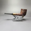 MBSD Briars by Piero Vitale Vintage Sandblasted Billiard w/ Zebrawood Briar Pipe, New - Image 5