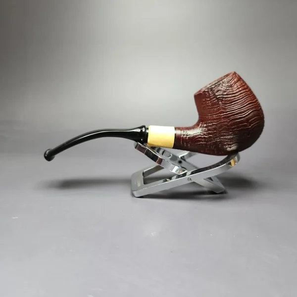 MBSD Briars by Piero Vitale Sandblasted Brandy w/ Boxwood Briar Pipe, New - Image 5