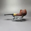 MBSD Briars by Piero Vitale Vintage Sandblasted Author w/ Zebrawood Briar Pipe, New - Image 5