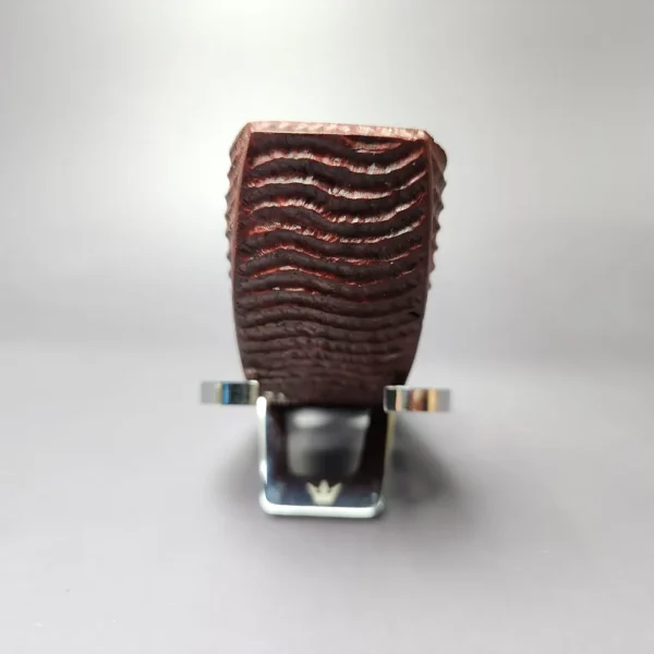 Md. Angga Rusticated Horn w/ Brass Handmade Briar Pipe, New - Image 5