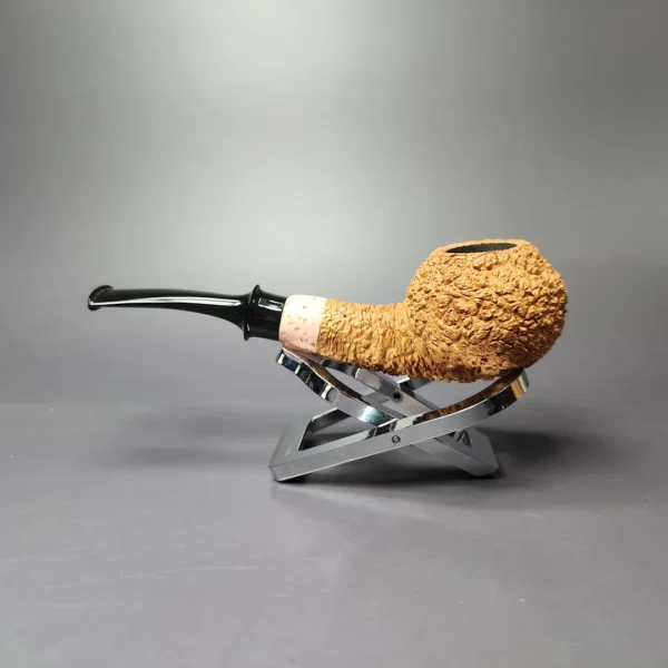 Pipe Tristan Granite Rusticated Author w/ Durat Handmade Briar Pipe, New - Image 5