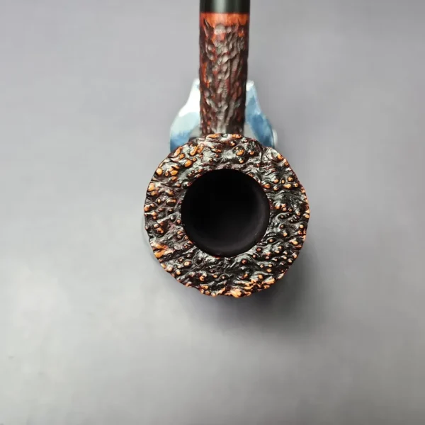James Upshall Bark Group 6 Rusticated Footed Dublin Estate Briar Pipe, Unsmoked - Image 6
