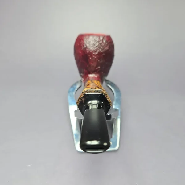 Robertson Pipes Contrast Sandblasted Egg w/ Faceted Bocote Handmade Briar Pipe, New - Image 6