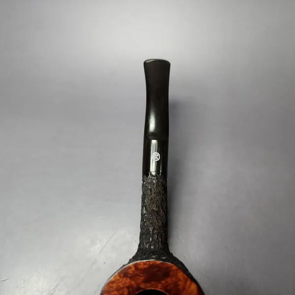 James Upshall Bark Group 6 Partially Rusticated Cherrywood Estate Briar Pipe, Unsmoked - Image 6