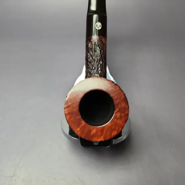 James Upshall Bark Group 5 Partially Rusticated Billiard Estate Briar Pipe, Unsmoked - Image 6