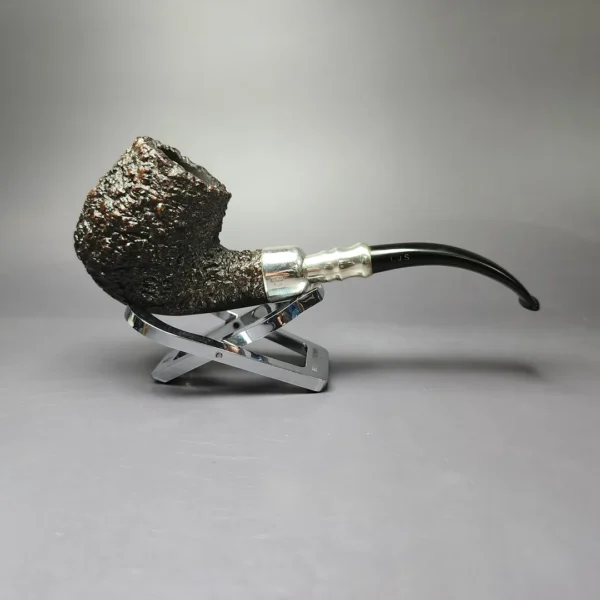 Ferndown Bark Bent Billiard w/ Silver Spigot Estate Briar Pipe, English Estates - Image 5