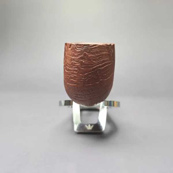 MBSD Briars by Piero Vitale Red Sandblasted Billiard w/ Boxwood Briar Pipe, New - Image 6