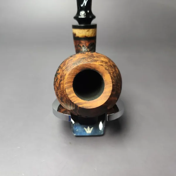 Nording Nosewarmer Partially Rusticated Apple Estate Briar Pipe, Unsmoked - Image 6