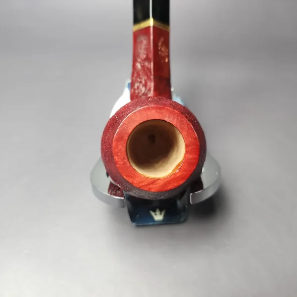Mina Pipes Sandblasted Bulldog w/ Brass Estate Briar Pipe, Unsmoked - Image 6