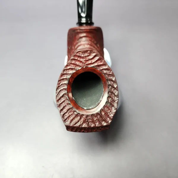 Md. Angga Rusticated Horn w/ Brass Handmade Briar Pipe, New - Image 6