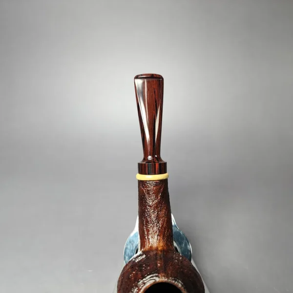 Nathan Armentrout Contrast Sandblasted Apple w/ Boxwood Handmade Briar Pipe, New - Image 7