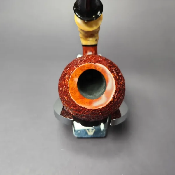 C-Pipe Sandblasted Apple w/ Crazy Bamboo & Boxwood Briar Pipe, New - Image 7