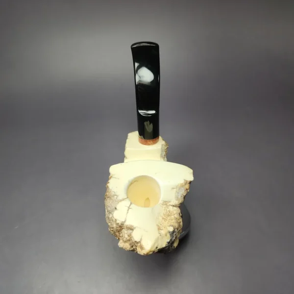 MBSD Meerschaum Deluxe Natural XL Freehand Block Meerschaum Pipe, Briar-Mortise, New - Image 7