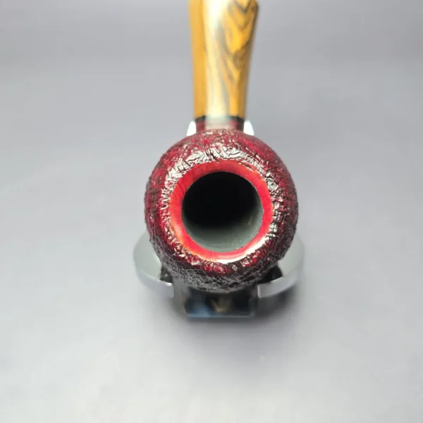 Robertson Pipes Contrast Sandblasted Egg w/ Faceted Bocote Handmade Briar Pipe, New - Image 7