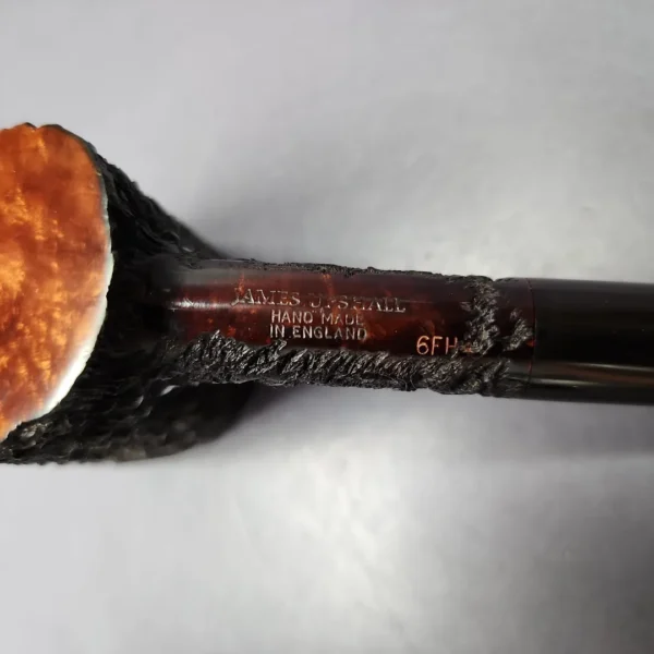 James Upshall Bark Group 6 Partially Rusticated Cherrywood Estate Briar Pipe, Unsmoked - Image 7