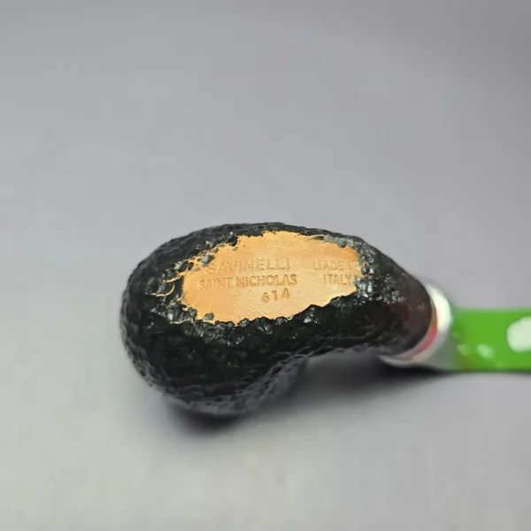 Savinelli 2025 Saint Nicholas 614 KS Rusticated Oom Paul Briar Pipe, 6mm, New - Image 7