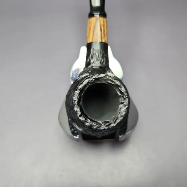 MBSD Briars by Piero Vitale Sandblasted Brandy w/ Zebrawood Briar Pipe, New - Image 7
