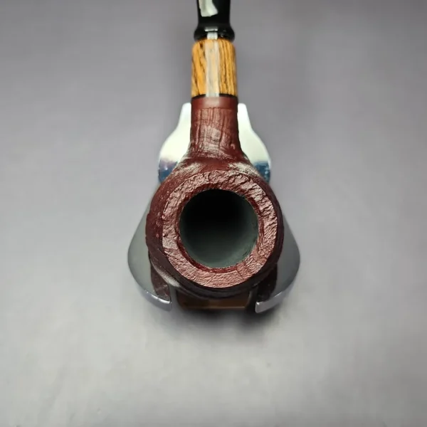 MBSD Briars by Piero Vitale Sandblasted Author w/ Zebrawood Briar Pipe, New - Image 7