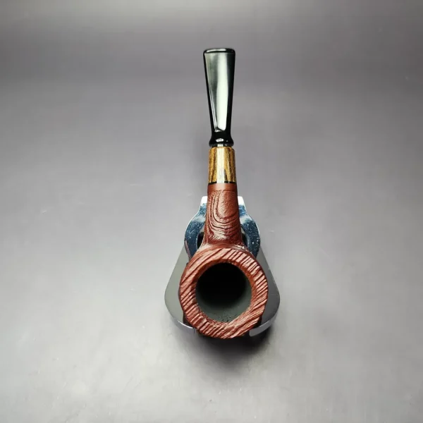 MBSD Briars by Piero Vitale Sandblasted Billiard w/ Zebrawood Briar Pipe, New - Image 7