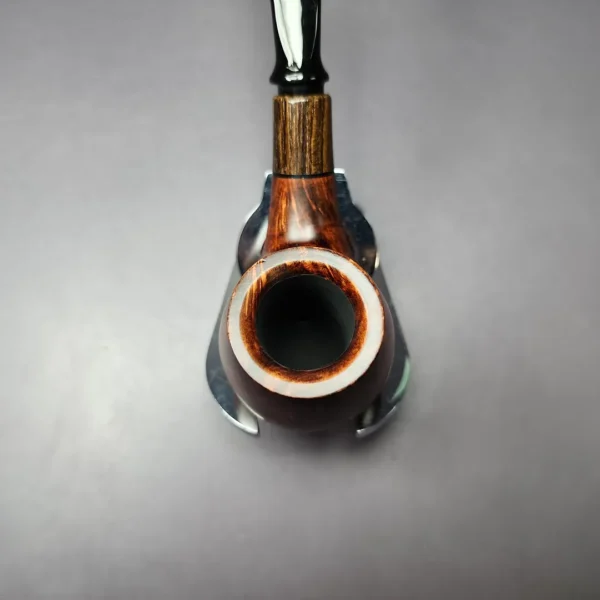 MBSD Briars by Piero Vitale Smooth Brandy w/ Zebrawood Briar Pipe, New - Image 7