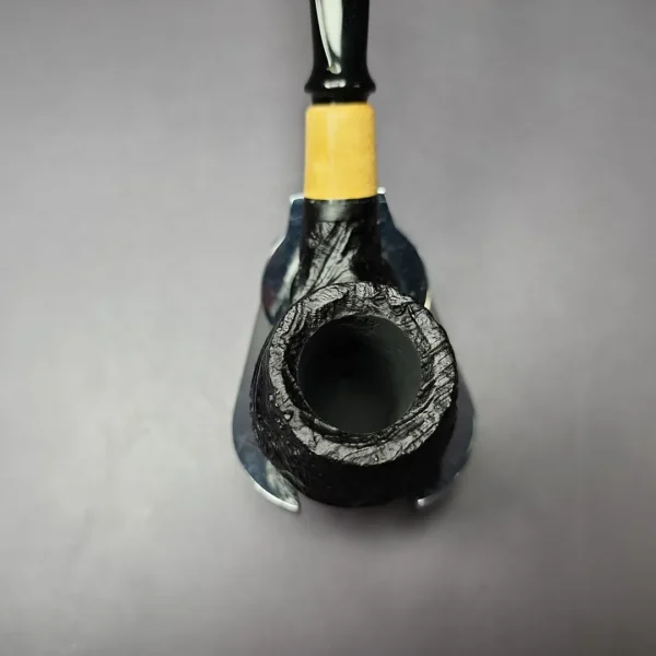 MBSD Briars by Piero Vitale Sandblasted Brandy w/ Olivewood Briar Pipe, New - Image 7