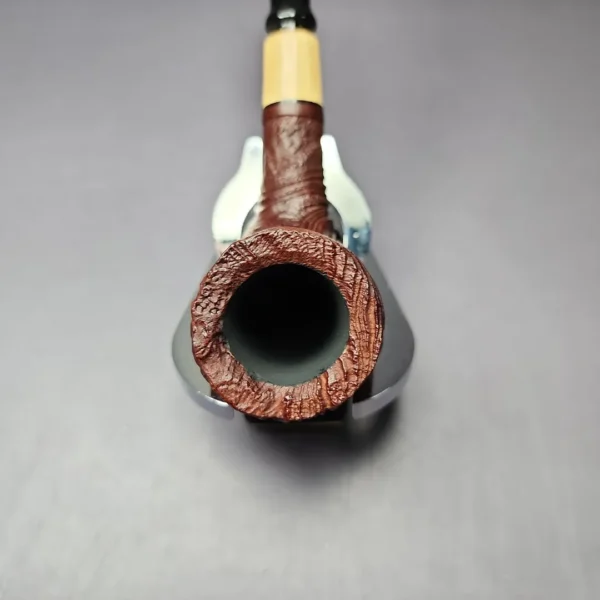 MBSD Briars by Piero Vitale Vintage Sandblasted Billiard w/ Boxwood Briar Pipe, New - Image 7