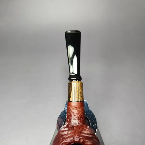 MBSD Briars by Piero Vitale Vintage Sandblasted Author w/ Zebrawood Briar Pipe, New - Image 7