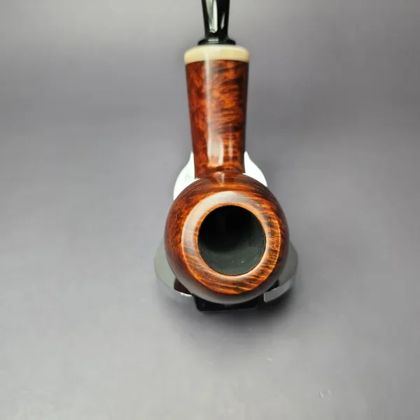 Sebastian Heck Smooth Egg w/ Mother of Pearl Handmade Briar Pipe, New - Image 7