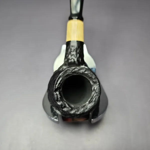 MBSD Briars by Piero Vitale Rusticated Author w/ Olivewood Briar Pipe, New - Image 7