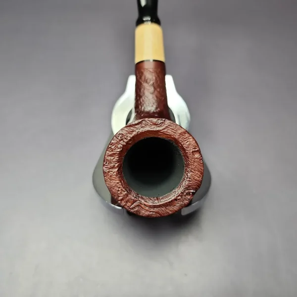 MBSD Briars by Piero Vitale Red Sandblasted Billiard w/ Boxwood Briar Pipe, New - Image 7