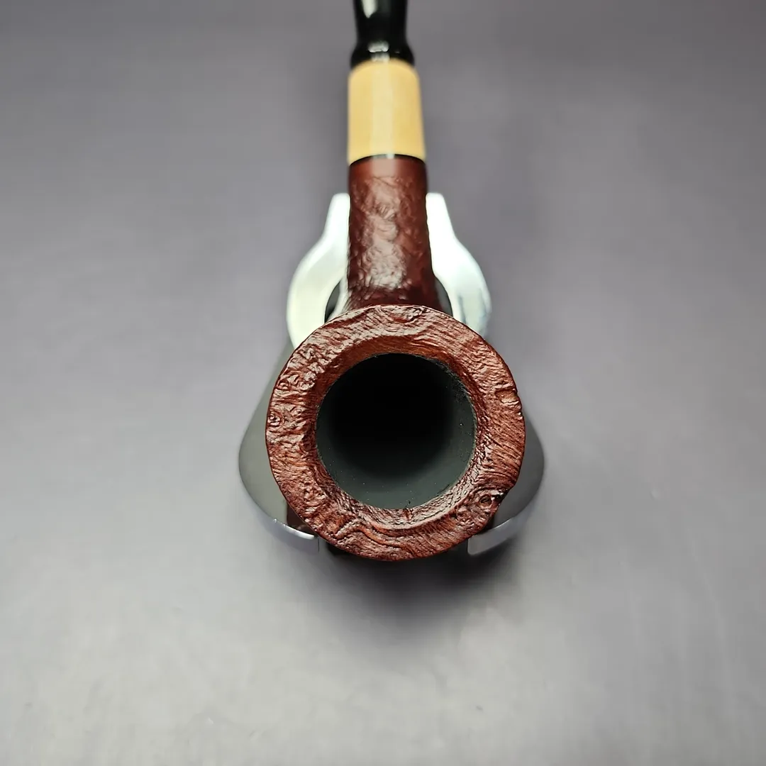 MBSD Briars by Piero Vitale Red Sandblasted Billiard w/ Boxwood Briar Pipe, New - Image 7