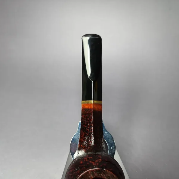 Mina Pipes Sandblasted Bulldog w/ Brass Estate Briar Pipe, Unsmoked - Image 7