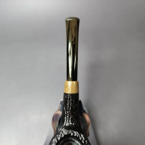 la Biota "Economica" Rusticated Bent Billiard w/ Olivewood Briar Pipe, New - Image 7