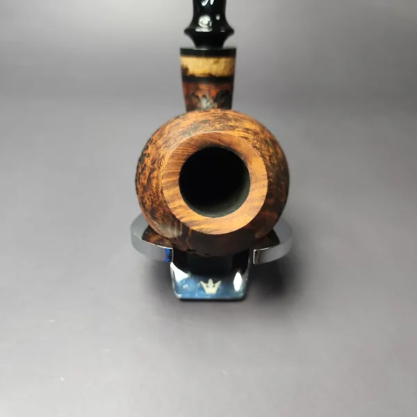Nording Nosewarmer Partially Rusticated Apple Estate Briar Pipe, Unsmoked - Image 7