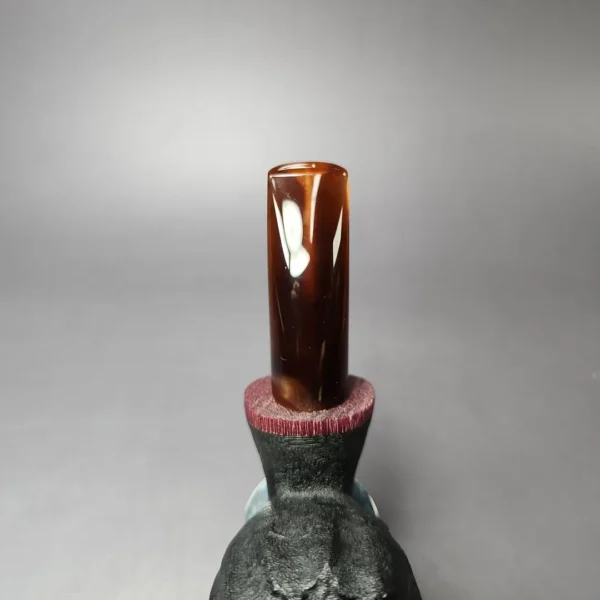 Peter Toth Black-blast Fluted Freehand w/ Purpleheart Handmade Briar Pipe, New - Image 7