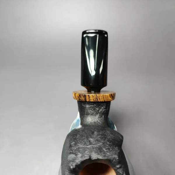 Peter Toth Sandblasted Stubby Freehand w/ Black Palm Handmade Briar Pipe, New - Image 7