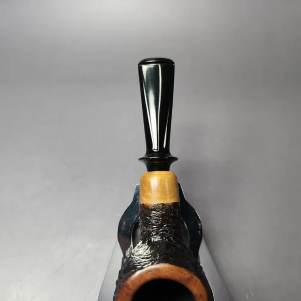 Nathan Armentrout Partially Sandblasted Nosewarmer Pot Handmade Briar Pipe, New - Image 7