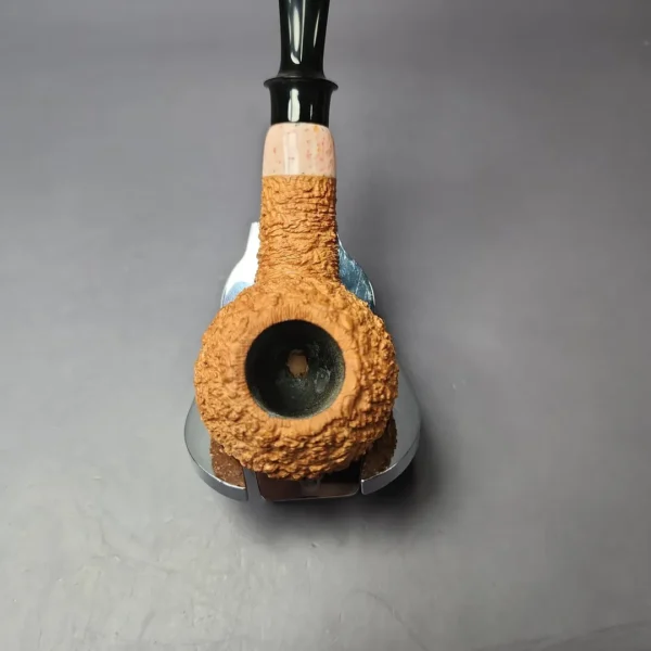 Pipe Tristan Granite Rusticated Author w/ Durat Handmade Briar Pipe, New - Image 7