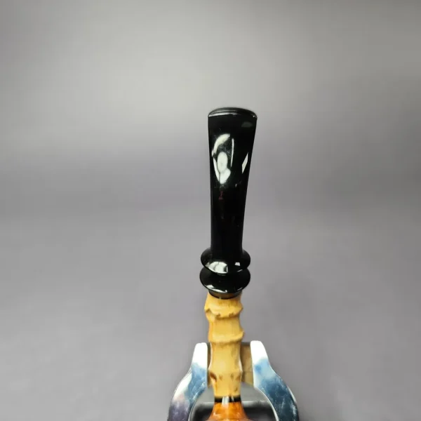 C-Pipe Smooth Tomato w/ Bamboo & Ebonite Briar Pipe, New - Image 8