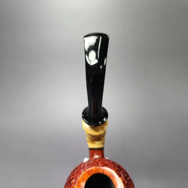 C-Pipe Sandblasted Apple w/ Crazy Bamboo & Boxwood Briar Pipe, New - Image 8