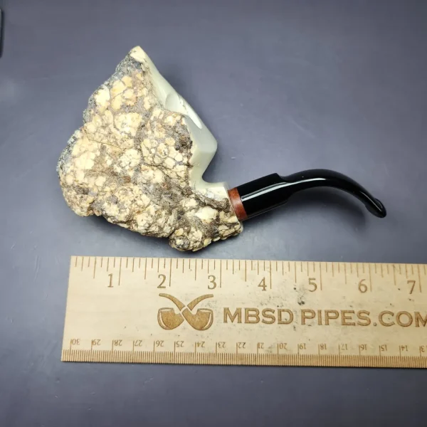 MBSD Meerschaum Deluxe Natural XL Freehand Block Meerschaum Pipe, Briar-Mortise, New - Image 8