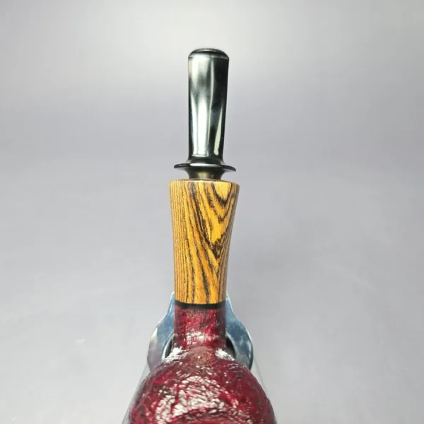 Robertson Pipes Contrast Sandblasted Egg w/ Faceted Bocote Handmade Briar Pipe, New - Image 8
