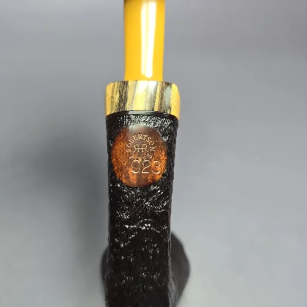 Robertson Pipes Sandblasted Dublin w/ Black & White Ebony Handmade Briar Pipe, New - Image 8